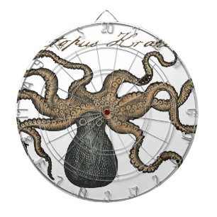 Jeu De Fléchettes Octopus Kraken Illustration Vintage