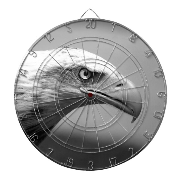 Jeu De Fléchettes Oeil d'aigle noir et blanc (Devant)