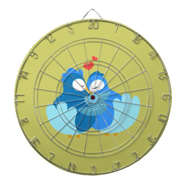 Jeu De Fléchettes oiseaux bleus amoureux (Devant)