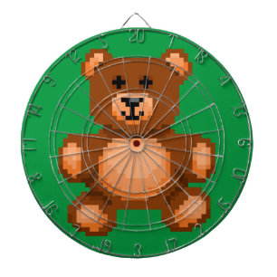 Jeu De Fléchettes Ours vintage en tourbe - Pixel Art