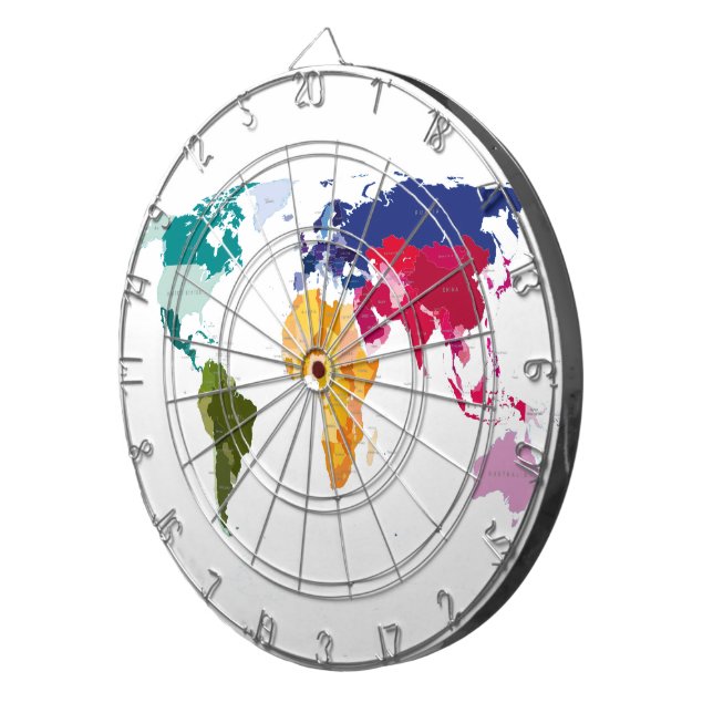 Jeu De Fléchettes Panneau de dards de carte du monde (Devant droit)