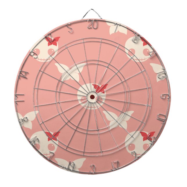Jeu De Fléchettes Papillon crâne cartonné rose Filles (Devant)