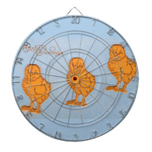 Jeu De Fléchettes Pâques Salutations poussins en Bleu