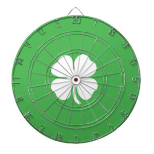 Jeu De Fléchettes Pare-jour en métal de la feuille de trèfle blanc