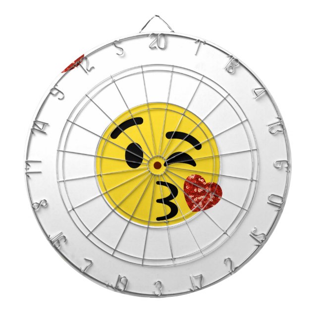 Jeu De Fléchettes parties scintillant baiser émoji (Devant)