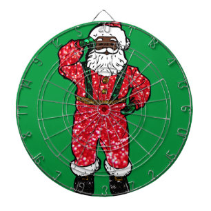 Jeu De Fléchettes parties scintillant noir santa claus