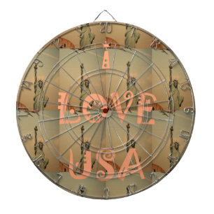 Jeu De Fléchettes Patriotic Pop Art : "I Love USA" Graphisme Art Des