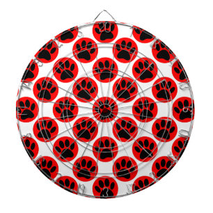 Jeu De Fléchettes Pattes de chien noir à pois rouges