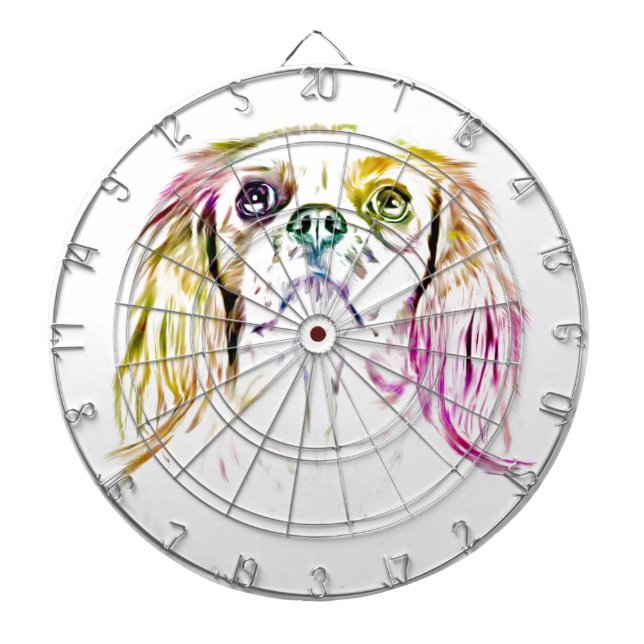 Jeu De Fléchettes Peinture de chien espagnol du roi Charles Cavalier (Devant)