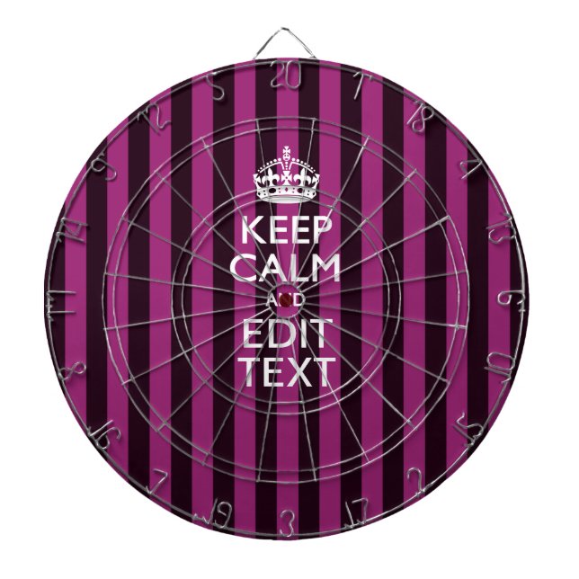 Jeu De Fléchettes Personalisé KEEP CALM Votre texte sur Pink Fuchsia (Devant)