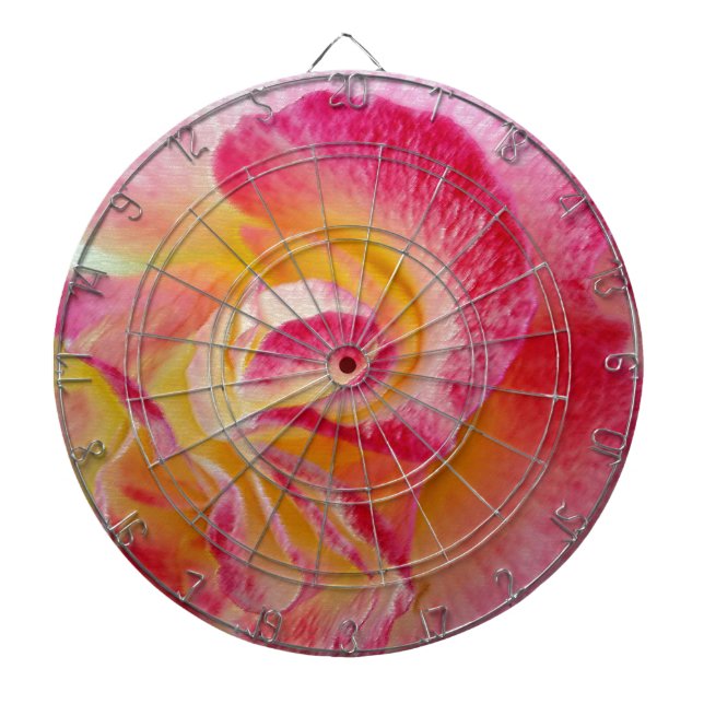 Jeu De Fléchettes pétales rose jaune (Devant)