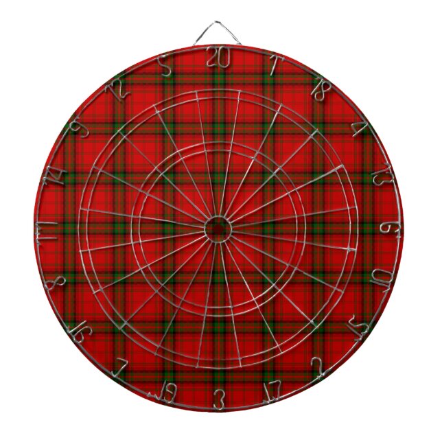 Jeu De Fléchettes Plaque rouge vert tartan MacDougall (Devant)