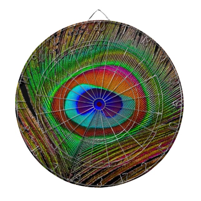 Jeu De Fléchettes Plume de paon cuivré vibrant (Devant)