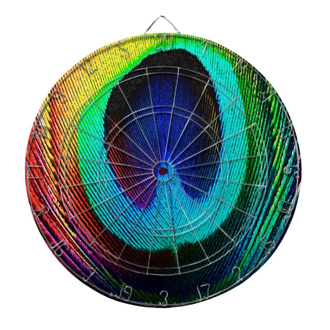 Jeu De Fléchettes Plume de paon vibrant (Devant)