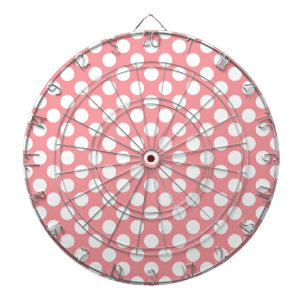 Jeu De Fléchettes Pois blancs sur arrière - plan rose