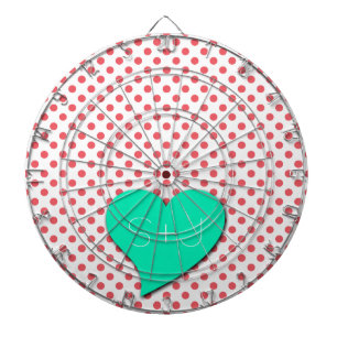 Jeu De Fléchettes Pois roses de corail - Monogramme par Shirley Tayl