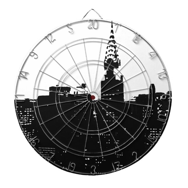 Jeu De Fléchettes Pop Art New York Silhouette (Devant)