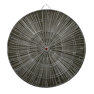 Jeu De Fléchettes Portes gris argenté Motif circulaire sur noir