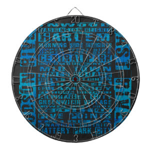 Jeu De Fléchettes Quartiers de New York en bleu