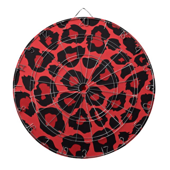Jeu De Fléchettes RAB Rockabilly Imprimé Léopard Rouge Noir (Devant)