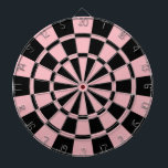 Jeu De Fléchettes Rose en pastel et noir<br><div class="desc">Cible de flechettes de rose en pastel et de noir</div>