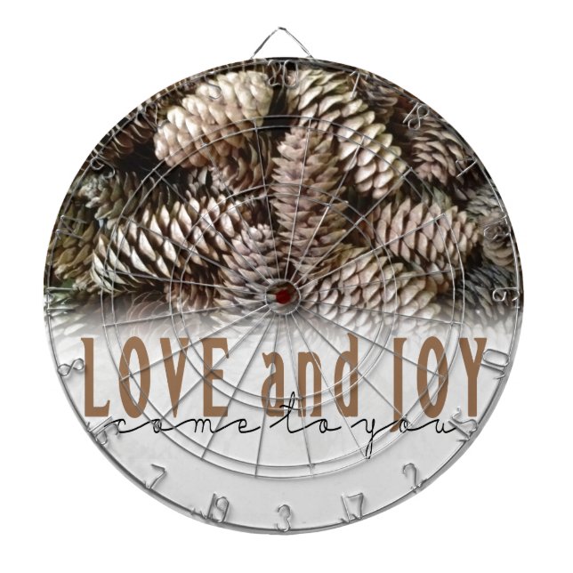 Jeu De Fléchettes Rustic Holiday Love and Joy Pine Cone (Devant)