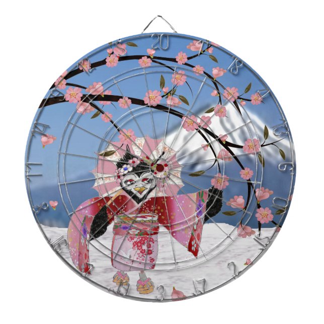 Jeu De Fléchettes Sakura Geisha Bird dans les fleurs de cerisiers de (Devant)