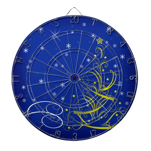 Jeu De Fléchettes Scène de Noël bleue (Devant)