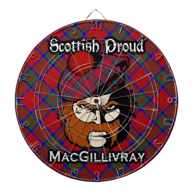 Jeu De Fléchettes Scottish Clan MacGillivray Tartan Dartboard (Devant)