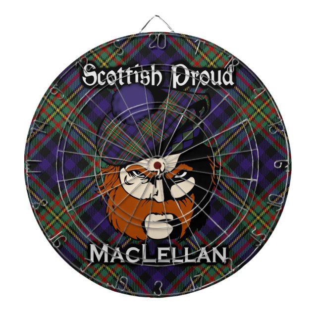 Jeu De Fléchettes Scottish Clan MacLellan Tartan Dartboard (Devant)