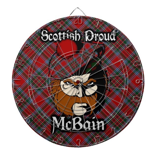 Jeu De Fléchettes Scottish Clan McBain MacBain Tartan Dartboard (Devant)