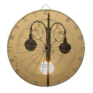 Jeu De Fléchettes Serene Victorian Vintage Street Lampe Sunset Sky