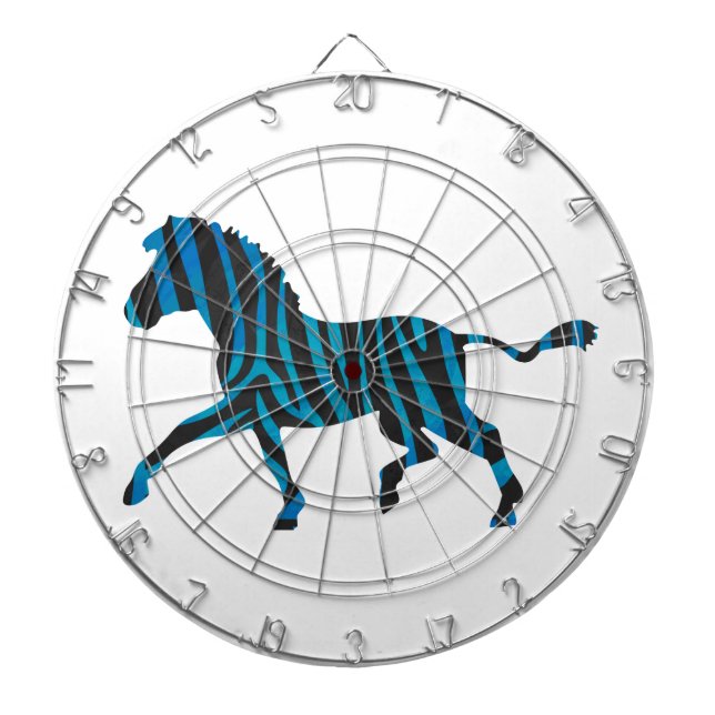 Jeu De Fléchettes Silhouette noire et bleue Zebra (Devant)