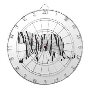 Jeu De Fléchettes Silhouette Tiger noir et blanc