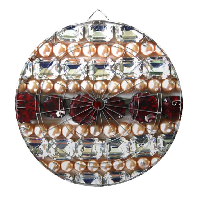 Jeu De Fléchettes Strass et perles - bijoux vintage (Devant)