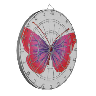Jeu De Fléchettes "Sunset Bloom" Impression d'art de papillon rouge