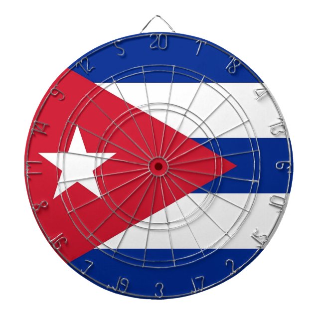 Jeu De Fléchettes Tableau avec Drapeau de Cuba (Devant)