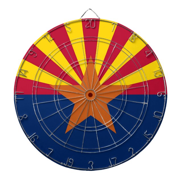 Jeu De Fléchettes Tableau avec Drapeau de l'Arizona, États-Unis (Devant)