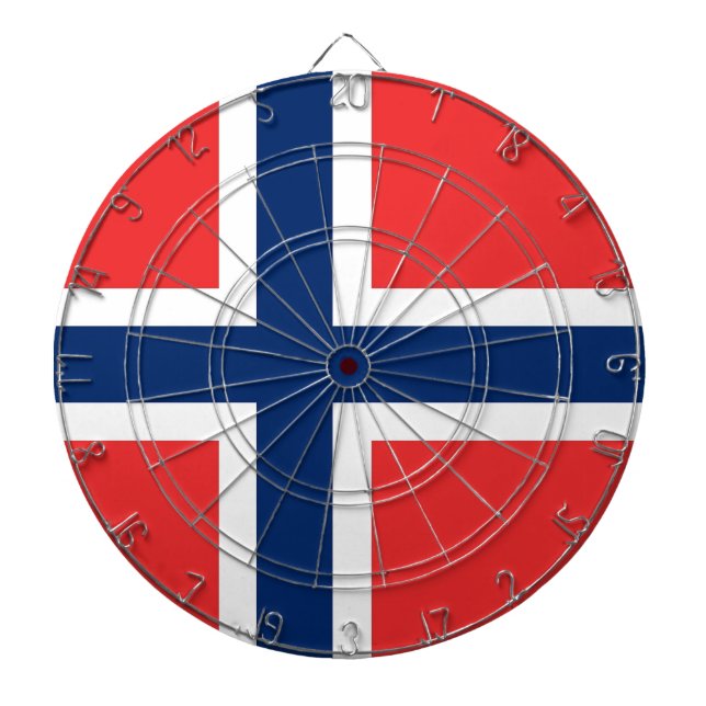 Jeu De Fléchettes Tableau de bord avec Drapeau de Norvège (Devant)