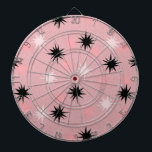 Jeu De Fléchettes Tableau de bord des étoiles rose atomique<br><div class="desc">Ce Dartboard de Starbursts rose atomique a tout le plaisir moderne du milieu du siècle de la cuisine de votre grand-mère, moins le linoléum collant. Le design kitschy est composé d'un arrière - plan rose avec des taches d'or et des starbursts placés aléatoirement en noir et deux nuances de rose....</div>
