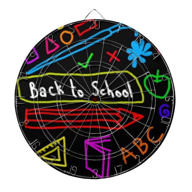 Jeu De Fléchettes Tableau Noir Retour À L'École (Devant)