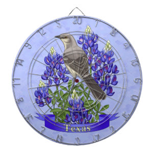 Jeu De Fléchettes Texas State Mockingbird & Bluebonnet Flower