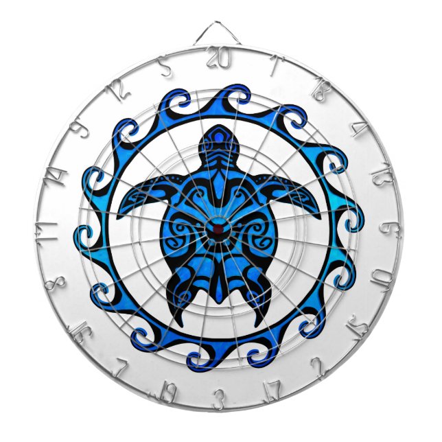 Jeu De Fléchettes Tortue tribale bleue Sun (Devant)