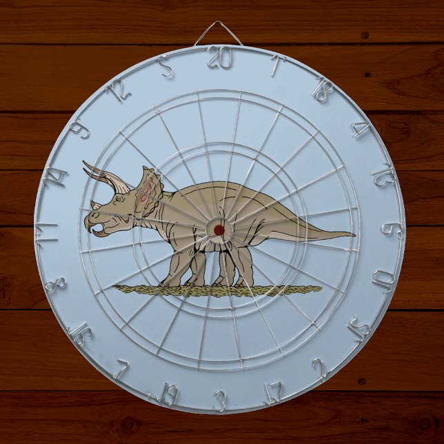 Jeu De Fléchettes Tricératops de Dinosaure Crétacé (Cretaceous Dinosaur Triceratops Dartboard on Planks)