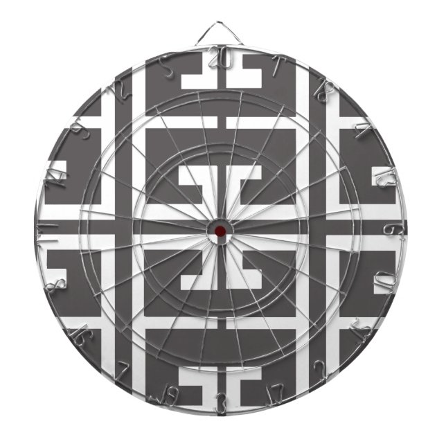 Jeu De Fléchettes Tuile grise et blanche (Devant)