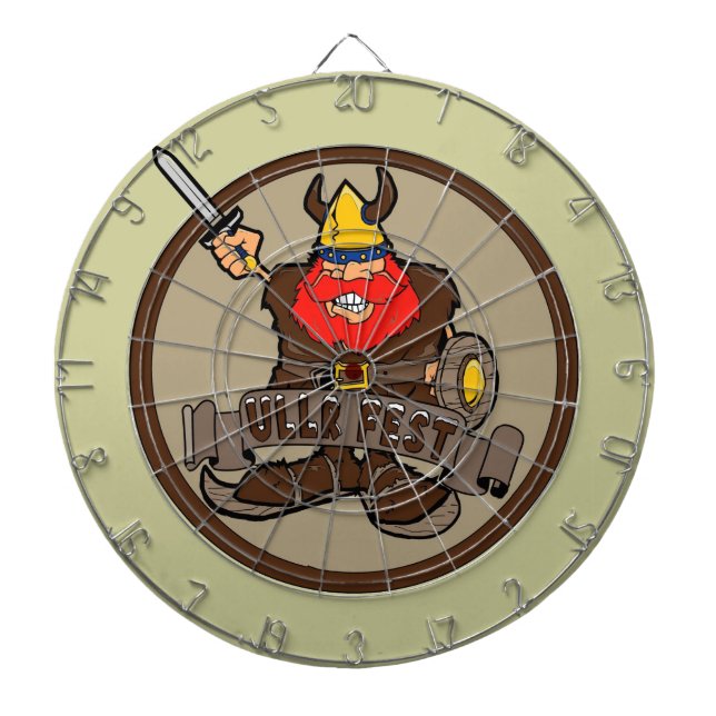 Jeu De Fléchettes Ullr Fest heureux ski viking dartboard (Devant)