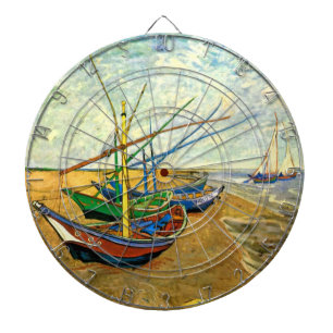 Jeu De Fléchettes Van Gogh Bateaux de pêche sur la plage à Saintes-M