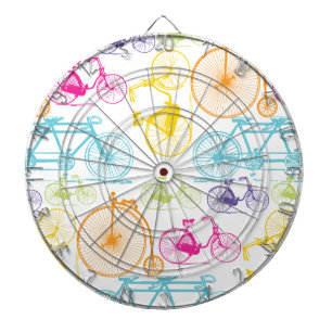 Jeu De Fléchettes Vintage moderne Vélo couleur brillante Motif néon