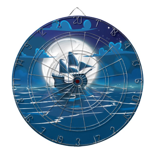 Jeu De Fléchettes Voyage de voilier sous le clair de lune (Devant)