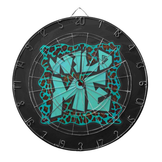 Jeu De Fléchettes Wild Me Design léopard Brown et Turquoise (Devant)